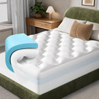 Memory Foam Mattress Topper Full | 4 Inch Cooling Dual Layer Mattress Topper, 2 Inch Gel Memory Foam, 2 Inch Soft Pillow Top Pad, Bedroom Essentials Mattresses Cover,With 1000 Pcs Air Holes
