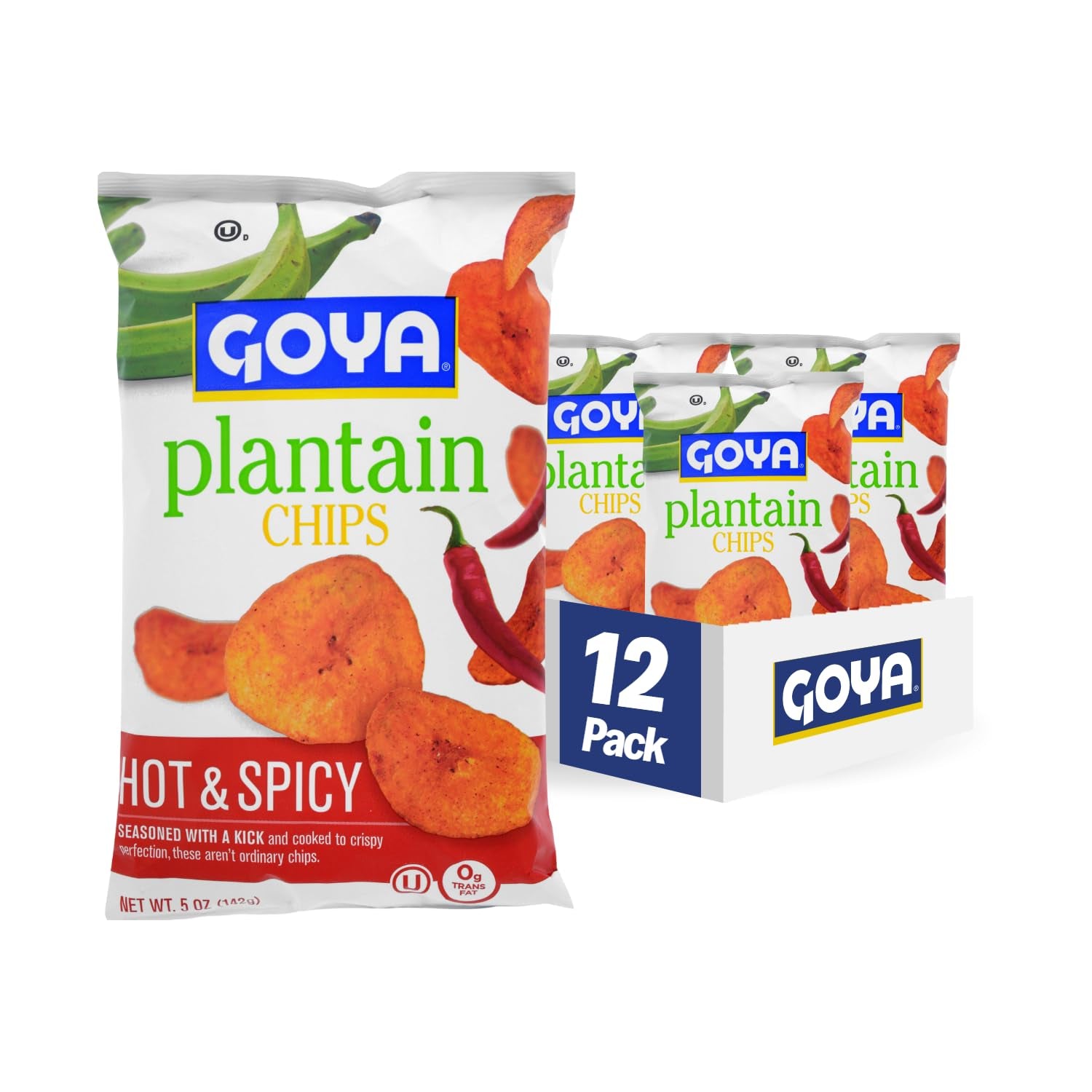 Foods Plantain Chips, Hot & Spicy, 5 Ounce (Pack of 12)