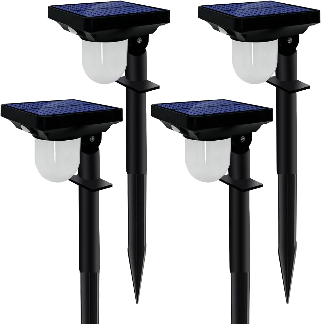 Solar Landscape Spotlight, 4 Pack IP65 Waterproof Outdoor Garden Solar Powered Pathway Light Motion Sensor Path Lighting for Yard, Patio, Pathway