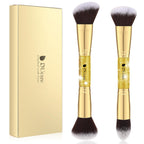 Double Ended Makeup Brushes | 2Pcs Dual-Ended Cream + Powder Brush,Makeup Brush for Creating a Gorgeous, Airbrushed-Looking Complexion