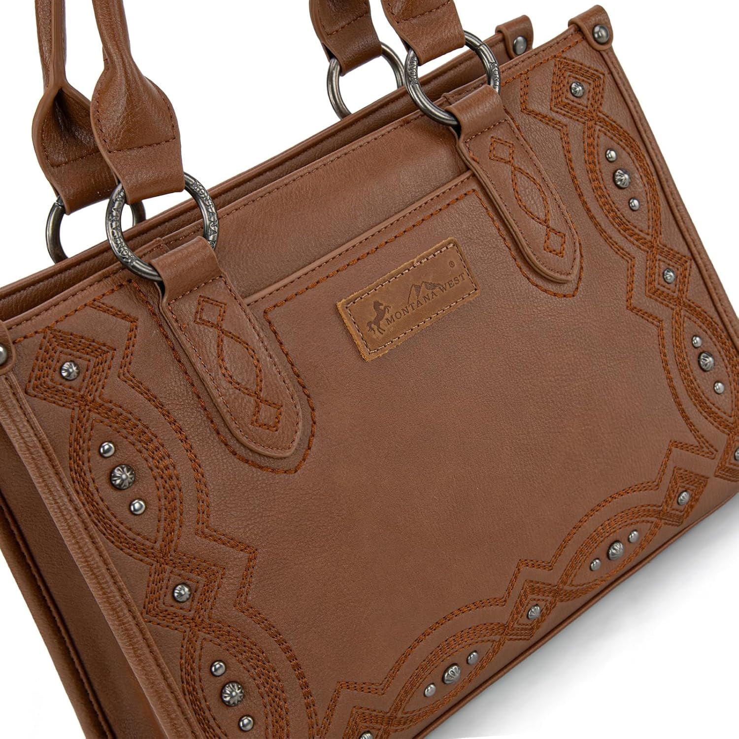 Tote Bag for Women Western Tooling Handbags Embroidered Concho Crossbody