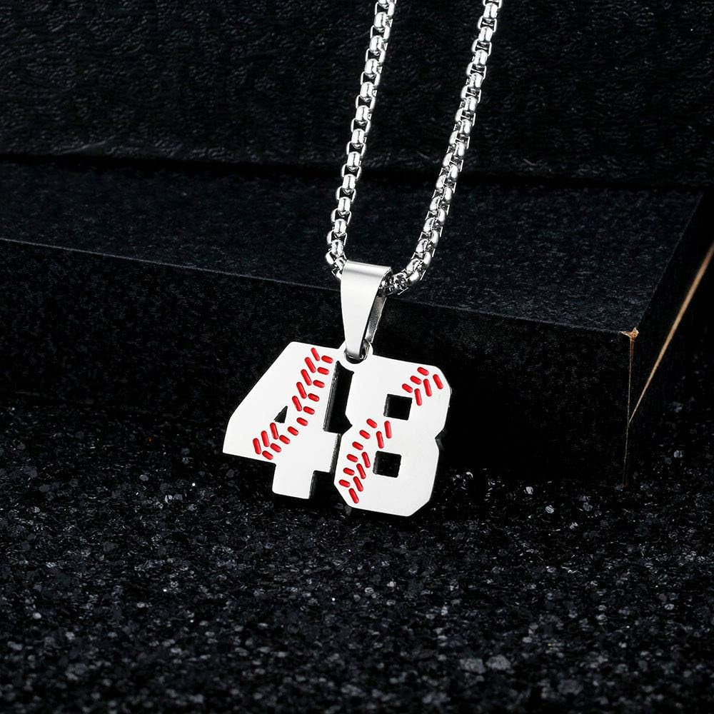 Inspiration Baseball Jersey Number Necklace Stainless Steel Charms Number Pendant for Men Women