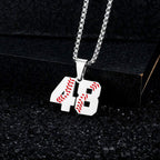 Inspiration Baseball Jersey Number Necklace Stainless Steel Charms Number Pendant for Men Women