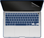 Compatible with New Macbook Air 13 Inch Case 2022 2021 2020 M1 A2337 A2179 A1932, Hard Shell Case&Keyboard Cover&Screen Film for Mac Air 13 with Touch ID (2018-2022), Navy Blue, AT13NVBL+2