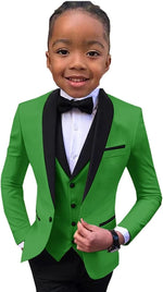 Boys Suit Wedding Tuxedo 3 Piece Shawl Collar Jacket Pants Vest Child Formal Blazer Set Slim Fit Outfit