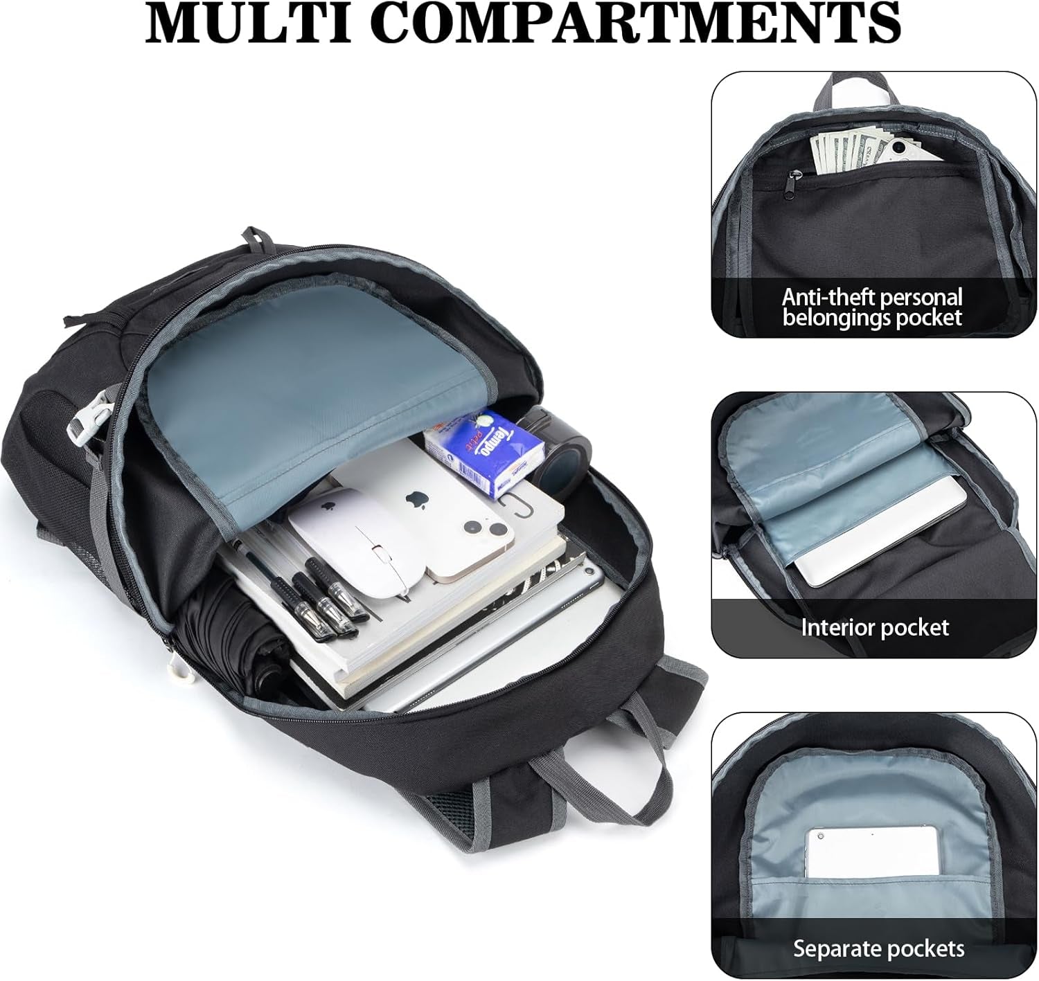 35L Ultra Lightweight Foldable Packable Hiking Backpack | Travel Backpack, Survival Whistle, Water-Resistant, Camping Daypack, Outdoor Sports, 0.88 Pounds, Men & Women