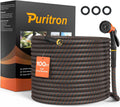 Garden Hose 100Ft NON-EXPANDABLE Water Hose, 3-Layer Lightweight Nylon Braided Hose for Yard, Car Wash & Pet Shower, 600 PSI Burst Heavy Duty Kink-Free with 10-Way Nozzle & 3/4" Brass Fittings