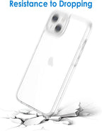 Case for Iphone 13 6.1-Inch, Non-Yellowing Shockproof Phone Bumper Cover, Anti-Scratch Clear Back (Clear)
