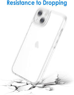 Case for Iphone 13 6.1-Inch, Non-Yellowing Shockproof Phone Bumper Cover, Anti-Scratch Clear Back (Clear)