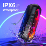 Bluetooth Speakers, [Blod Bass & Dynamic Lights] Portable Wireless Speaker with 24W Stereo Sound, TWS Mode, 24Hrs Playtime, IPX6 Waterproof Blue Tooth Speaker