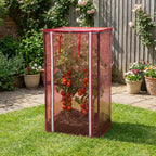 28.3" X 15.4" X 15.4" Tomato Cages Plant Greenhouse Cover, PE Tomatoes Red Greenhouse with Zipper Door, Tomato Trellis Plant Support Protector Cover for Garden Climbing Plants (NO Frame Included)