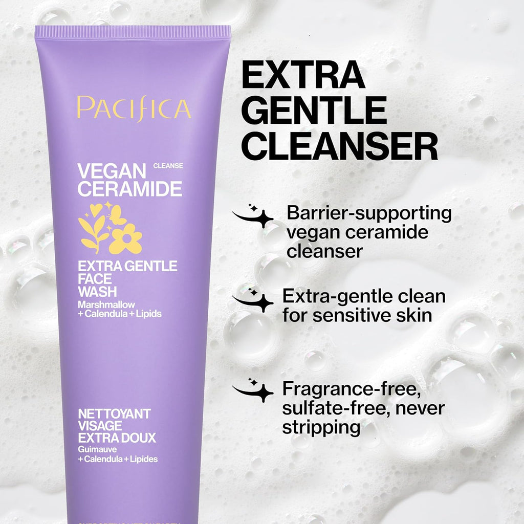 Face Wash for Sensitive Skin Facial Cleanser Vegan Ceramide Barrier Repair Extra Gentle for Daily Fragrance Free for Sensitive Skin, Clean Beauty, Vegan & Cruelty-Free Dermatologist Tested