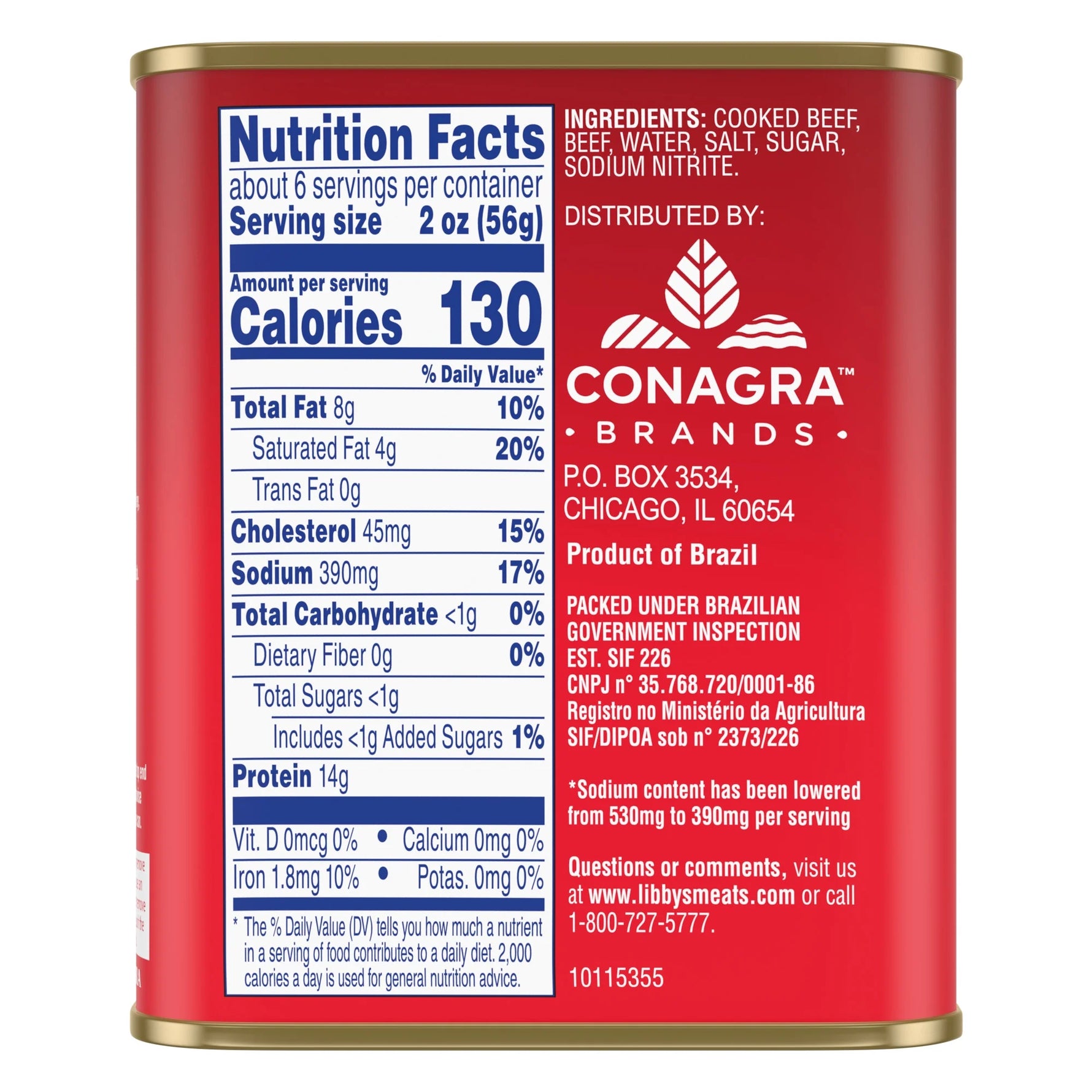 Corned Beef, 14G Protein per Serving, Canned Meat, 25% Less Sodium, 12 Oz. Can
