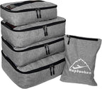 5 Set Packing Cubes for Travel Large Suitcase Luggage Organizer Bags Travel Accessories Vacation 4 Cubes 1 Laundry Pouch Bag