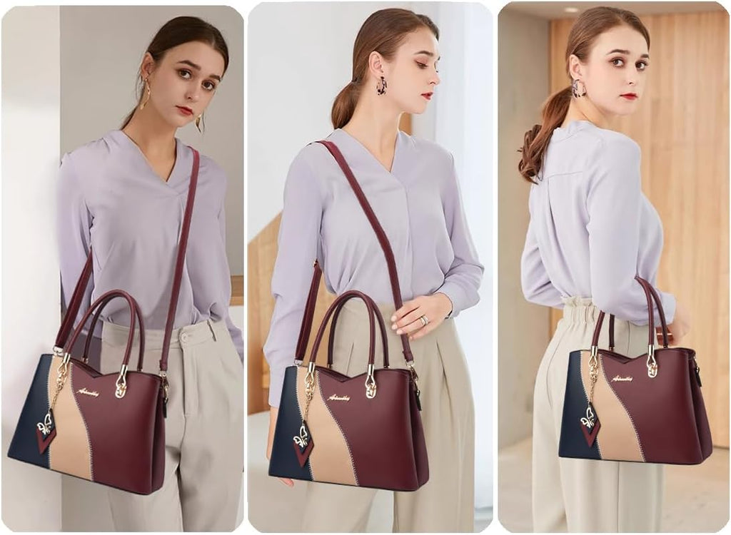 Purses and Handbags for Women Tote PU Leather Ladies Satchel Top Handle Crossbody Shoulder Bag | PU Leather