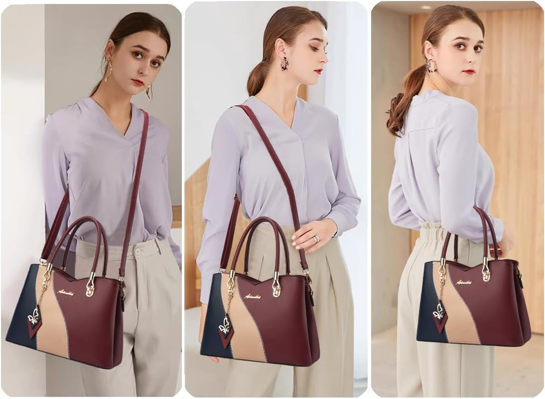 Purses and Handbags for Women Tote PU Leather Ladies Satchel Top Handle Crossbody Shoulder Bag | PU Leather