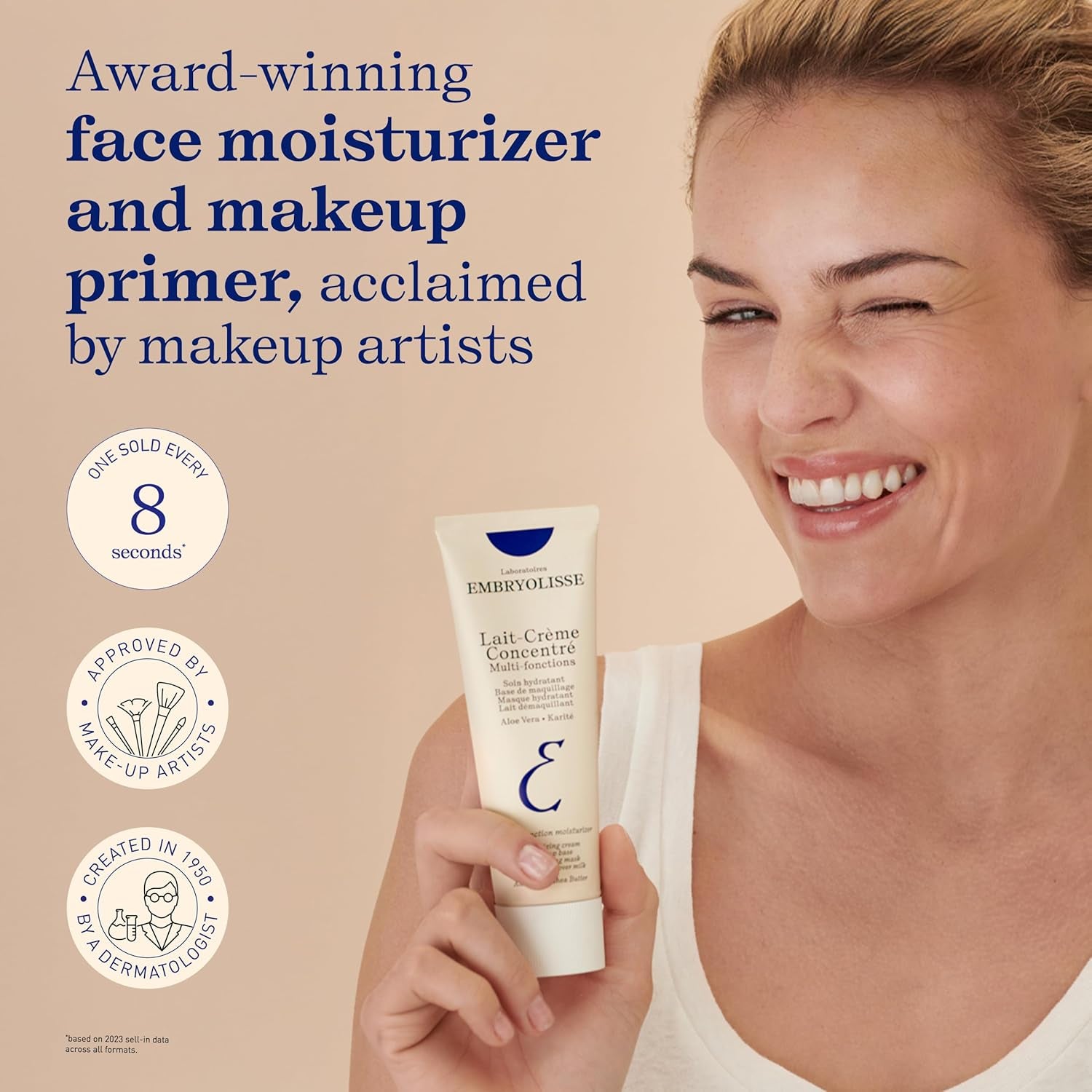Lait-Crème Concentré Face Moisturizer and Makeup Primer, French Face Cream with Shea Butter & Aloe Vera, 2.54 Fl Oz