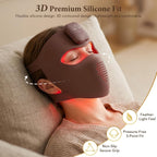 4D Red Light Mask for Face with Red & Blue Light Modes, Cordless Rechargeable LED Face Mask, Dual Controllers, 10/15 Min Timer for Daily Use