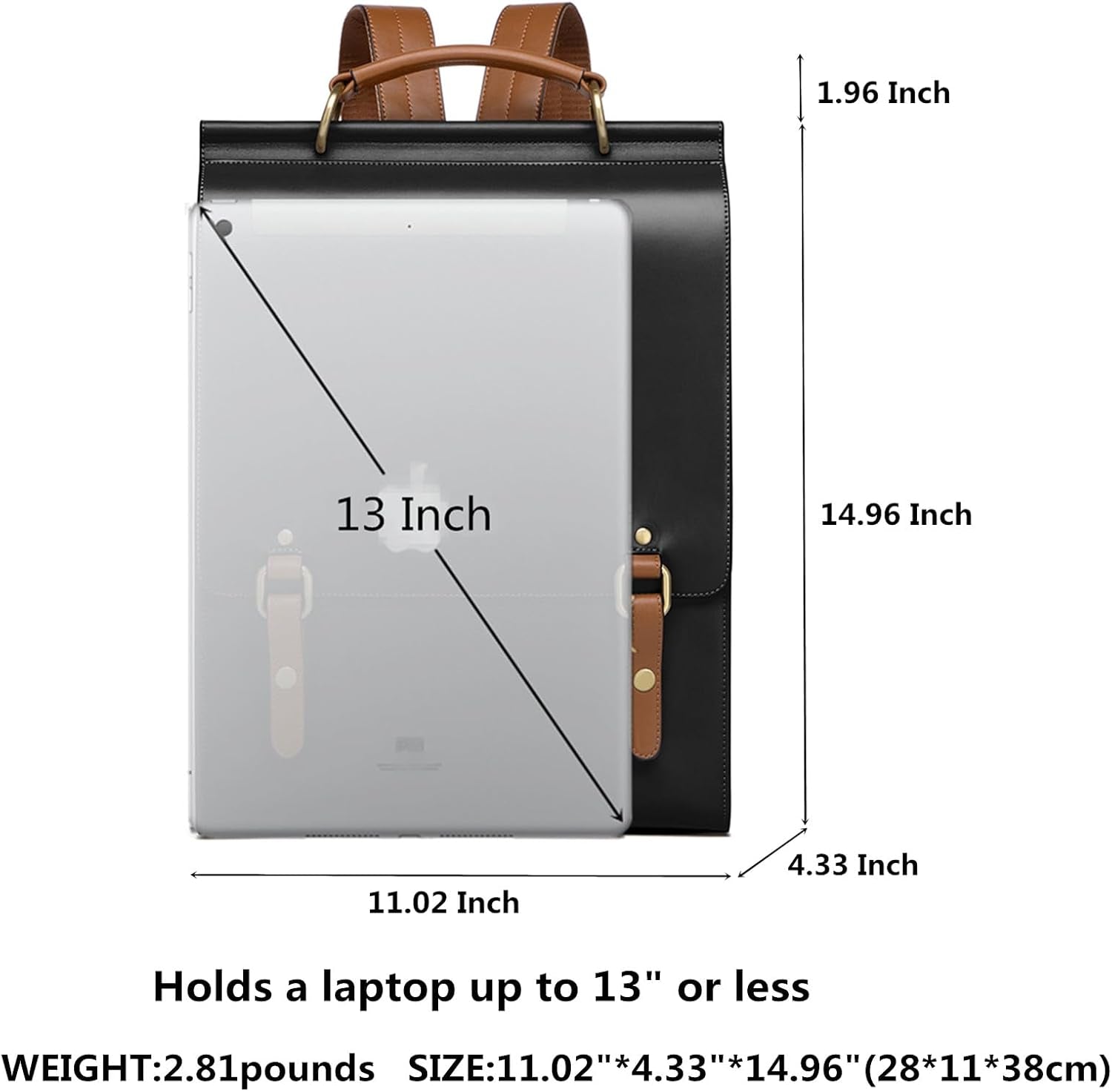 Leather Backpack Purse for Women Fashion Travel Shoulder Bag | Genuine Leather and Microfiber Leather, College Backpacks, Vintage, Casual Work Bag