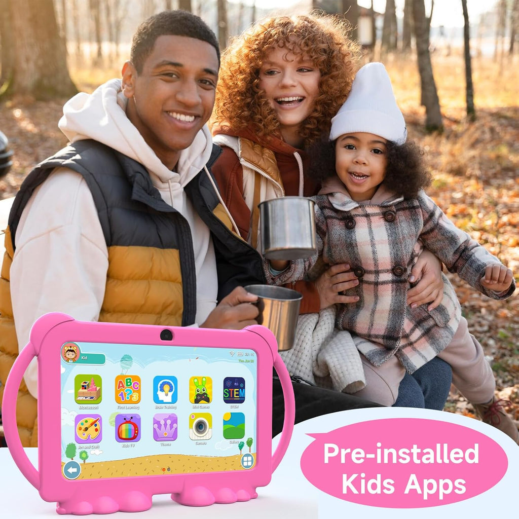 Kids Tablets, Android 12 Tablet for Kids, 4GB RAM 32GB ROM Toddler Tablet 7 Inch IPS Screen, Parental Control, 2+5MP Dual Camera, Shockproof Case for Educational, Games