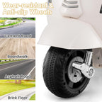 Licensed Vespa Scooter Kids Motorcycle by , 6V Ride on Electric Motorcycle with Training Wheels, Headlight, Battery Powered 3 Wheels Toy Gift with LED Headlight Horn for Boys Girls (White)