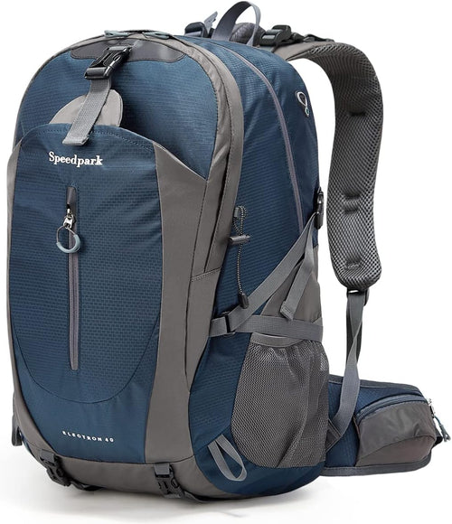 40L Hiking Backpack, Lightweight Camping Daypack with Rain Cover | Water-Resistant Rip-Stop Nylon, Multi-Pockets, Survival Whistle. Ideal for Men, Women, Travel, Trekking