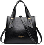 Women Crossbody Handbags Genuine Leather Satchel Handbags for Women Top-Handle Shoulder Tote Purses