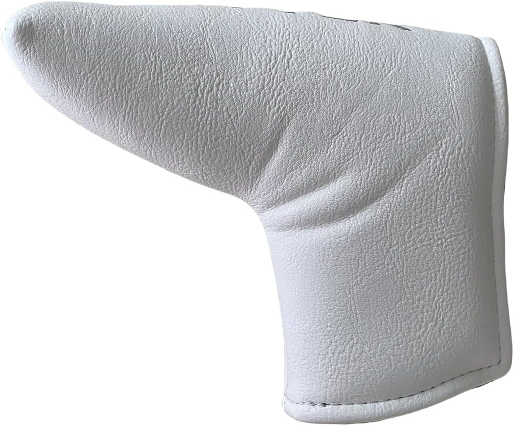 Golf Blade Putter Head Cover Headcover Magnetic - White Putter Golf Headcover - Premium Synthetic Leather Putter Cover for Golf Clubs Fits for Most Brands