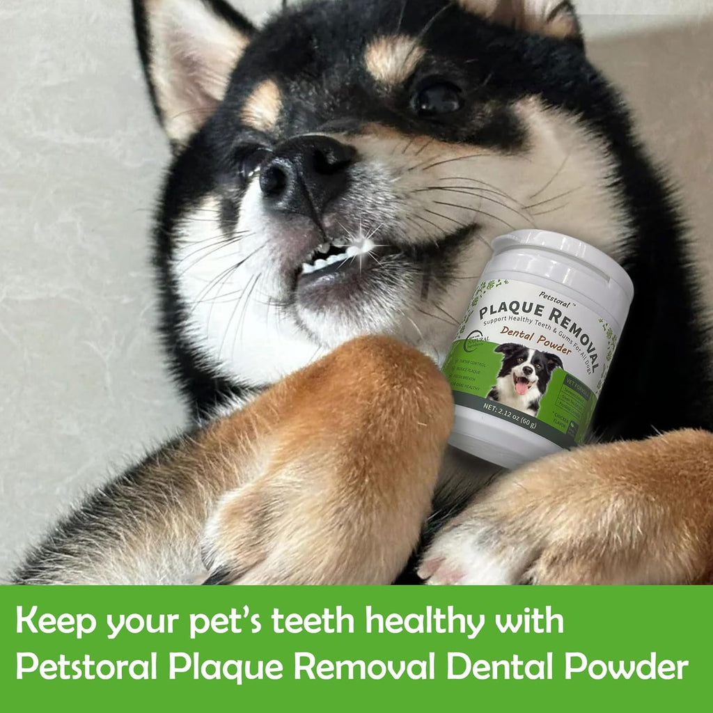 Natural Dog Dental Powder for Plaque Removal | Helps Reduce Plaque, Supports Healthy Teeth & Gums, Freshens Breath, Daily Dental Care for All Dogs
