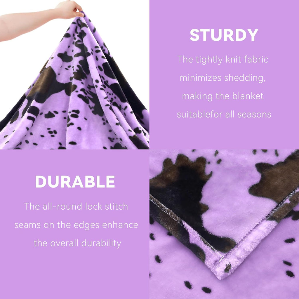 Purple Throw Blanket, 50X60 Inches | for Women Mom Wife Her Girls, Ultra Soft Fuzzy Fleece, Cozy, Teen Girls Home Room Decor