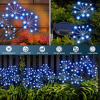 Solar Garden Lights 2 Pack Waterproof Swaying Starburst Light Solar Outdoor Lights for Yard Patio Walkway Pathway Party Wedding Decoration, Unique Gifts for Women, Blue
