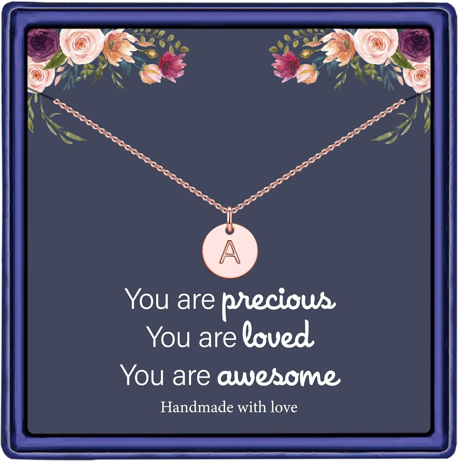 Disc Initial Necklaces for Girls Jewelry - Birthday Gifts for Girls | 14K Gold Plated/14K Rose Gold Plated/S925 Sterling Silver Disc Initial Necklaces for Girls, Jewelry for Kids Birthday Gifts