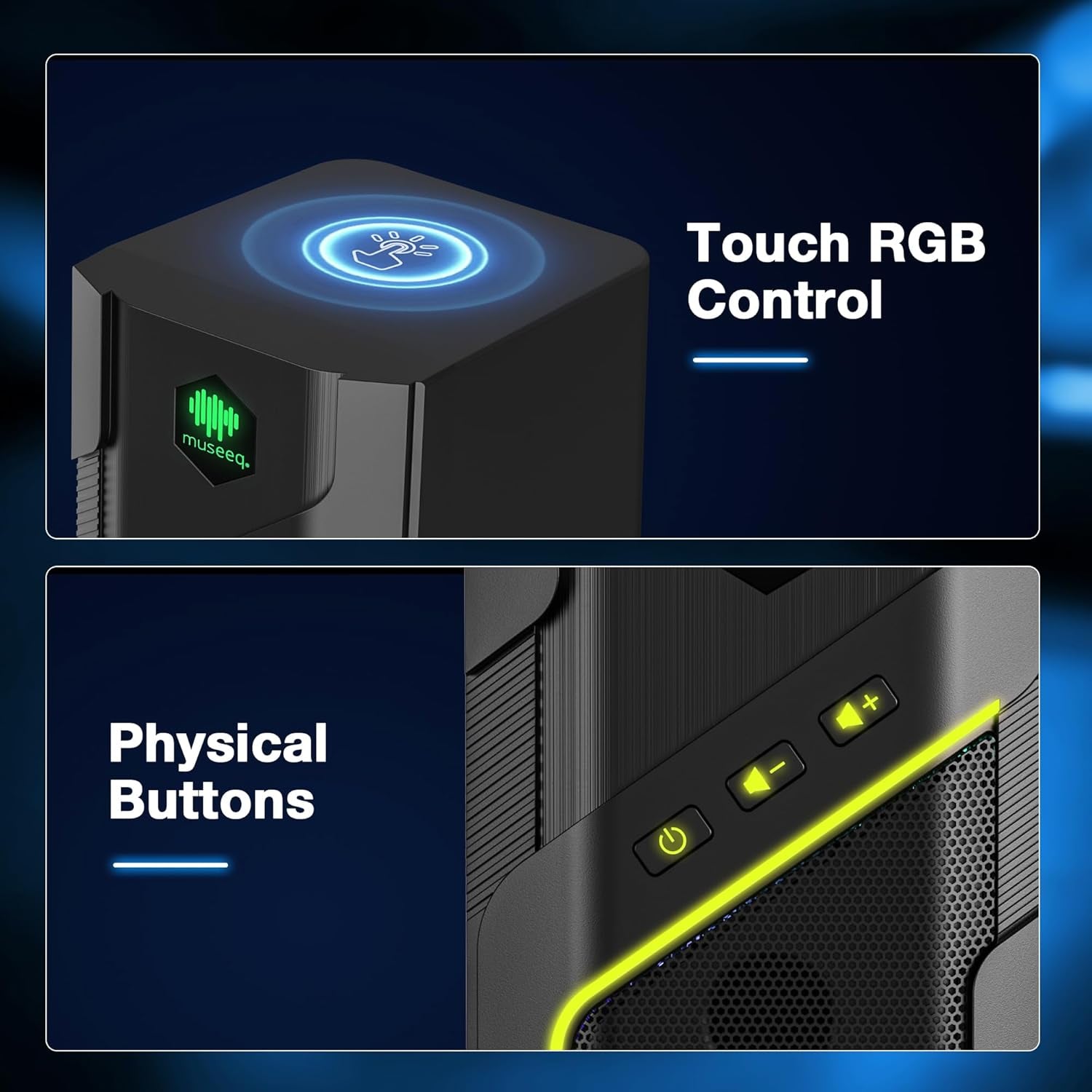 W-206RE RGB Bluetooth PC Speakers, Desktop Gaming Speakers with 21 LED Light Modes, USB Powered Stereo Computer Speakers for Monitor, Laptop and Gaming Setup