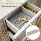 Shelf and Drawer Liner for Kitchen Cabinet Non-Adhesive Non Slip | Thickened Shelf Paper Waterproof Shelves Protector Pantry Liner Cover for Dresser Cupboard Bathroom Gray 23IN X 30FT