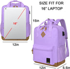 Small Carry on Travel Backpack with USB Charging Port, Lightweight Water Resistant Mini Carry-On Backpack for Men Women, Compact Personal Everyday Backpack,Purple