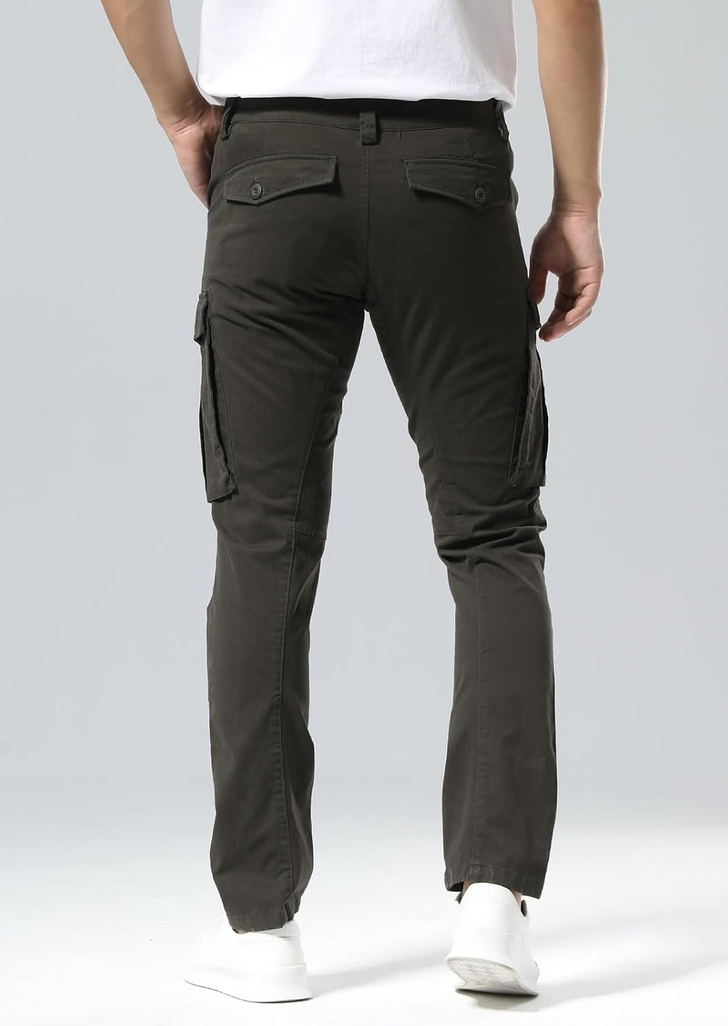 Men'S Cargo Pants Slim Fit with Articulated Knees