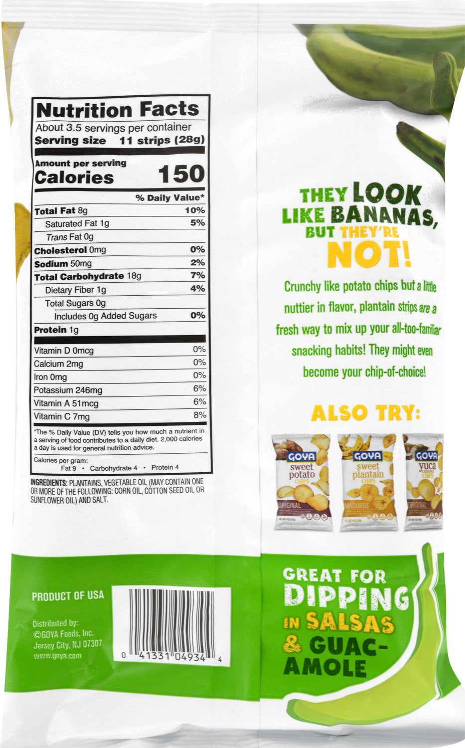 Foods Plantain Chips Strips, 3.5 Ounce (Pack of 12)