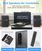 Active Bookshelf Speakers, 80W Powered Vinyl Record Player Speakers with 4 Inch Woofer, Turntable Speakers with Optical/Arc/Rca/Aux/Bt Input, Home Stereo Speakers Wired for TV Desktop PC