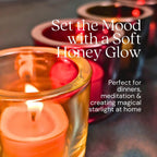 Tea Light Candles, Raw Yellow, Clear Cups, 24 Pack | 100% Pure Natural Bees Wax, Unscented, Paraffin & Soy Free, 5 Hour Burn Time, Made in USA
