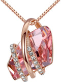 Wish Stone Pendant Necklace with Birthstone Crystal, 18K Rose Gold Plated/Silvertone, 18" + 2"