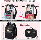 Lunch Backpack for Women,15.6 Inch Laptop Backpacks for Womens Back Pack, Travel Backpacks,Work Backpack for Women (Black)