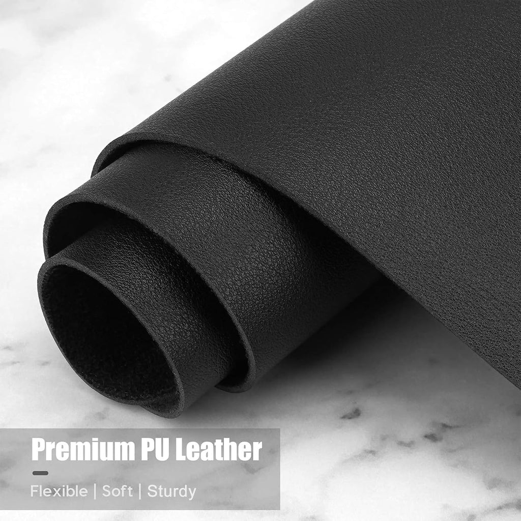 Desk Pad, 35.5" X 17" PU Leather Desk Mat, XXL Extended Mouse Pad, Waterproof Desktop Blotter Protector, Non-Slip Ultra Thin Large Laptop Keyboard Writing Mat for Office Home, Black