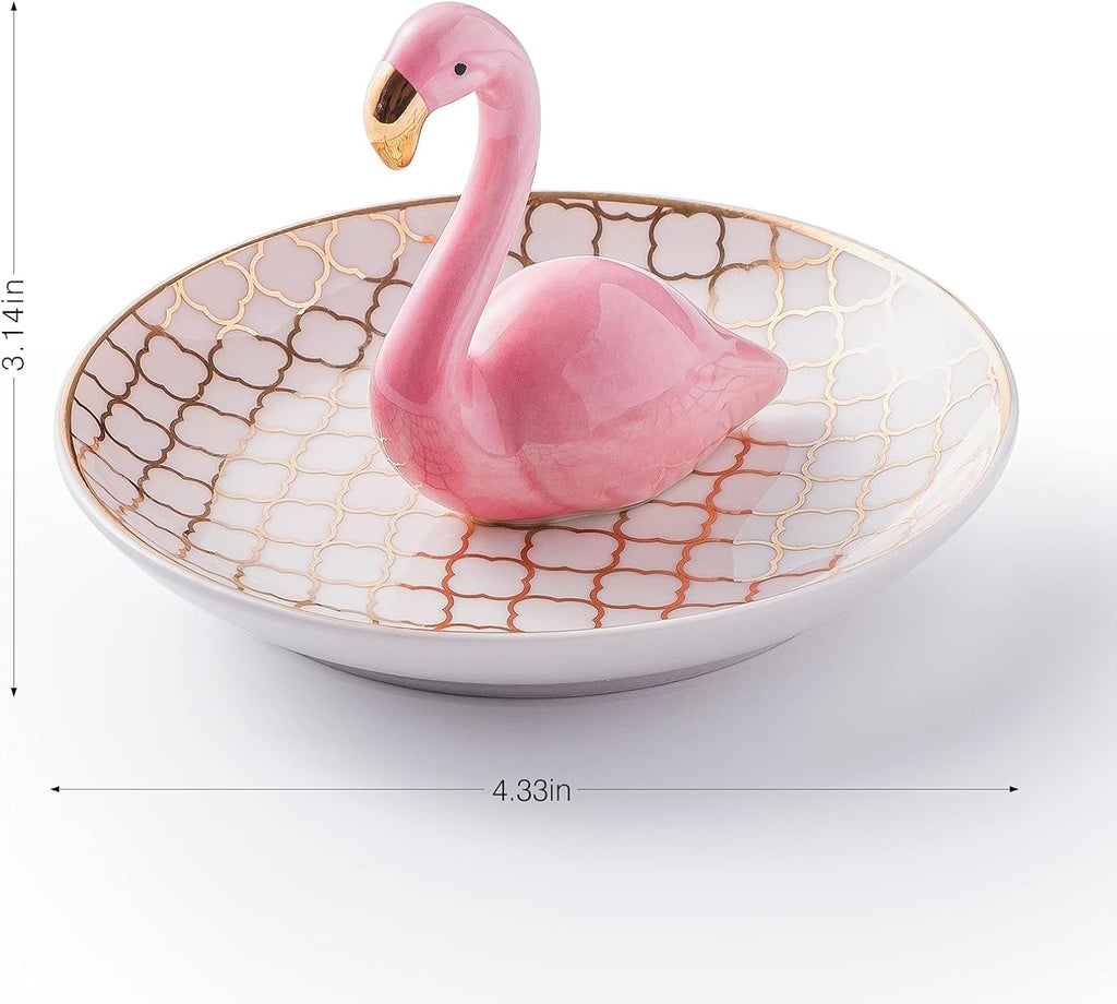 Flamingo Gifts for Women Ring Holder for Jewelry, Pink Decor Flamingo Gift for Women Girls Friend Her Mom Mothers Day Birthday Christmas Thanksgiving Valentines