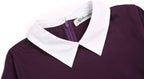 Women'S Long Sleeve Fall Dresses 2025 Casual Peter Pan Collar a Line Fit and Flare Skater Goth Dress