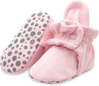 Unisex Organic Cotton Baby Booties, Stay-On and Non-Slip, Newborn to Toddler