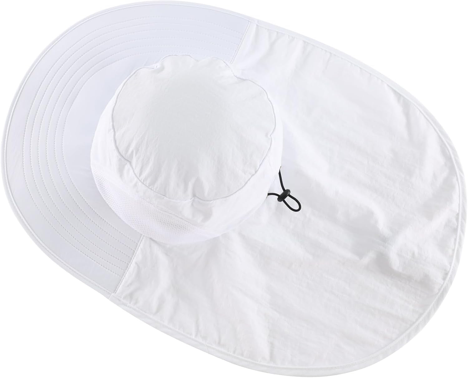Outdoor UPF50+ Sun Hat Wide Brim Mesh Fishing Hat with Neck Flap