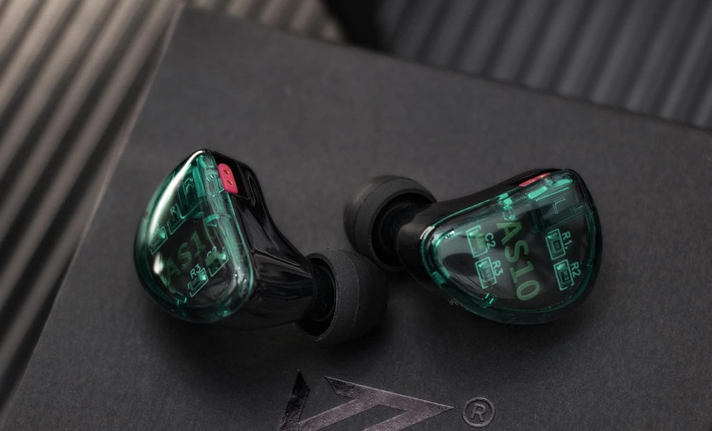 KZ AS10 5BA Hifi Stereo In-Ear Monitor Hifi Wired Earbuds Earphones | with 0.75Mm 2 Pin Cable, Five Balanced Armature Drivers, Noise Cancelling, W/ Mic, Cyan