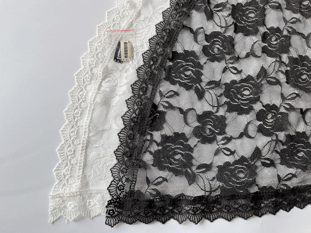 Lace Mantilla Veil Soft and Comfortable 7 Colors Spanish Style Rose Lace Veil Head Covering D Shape