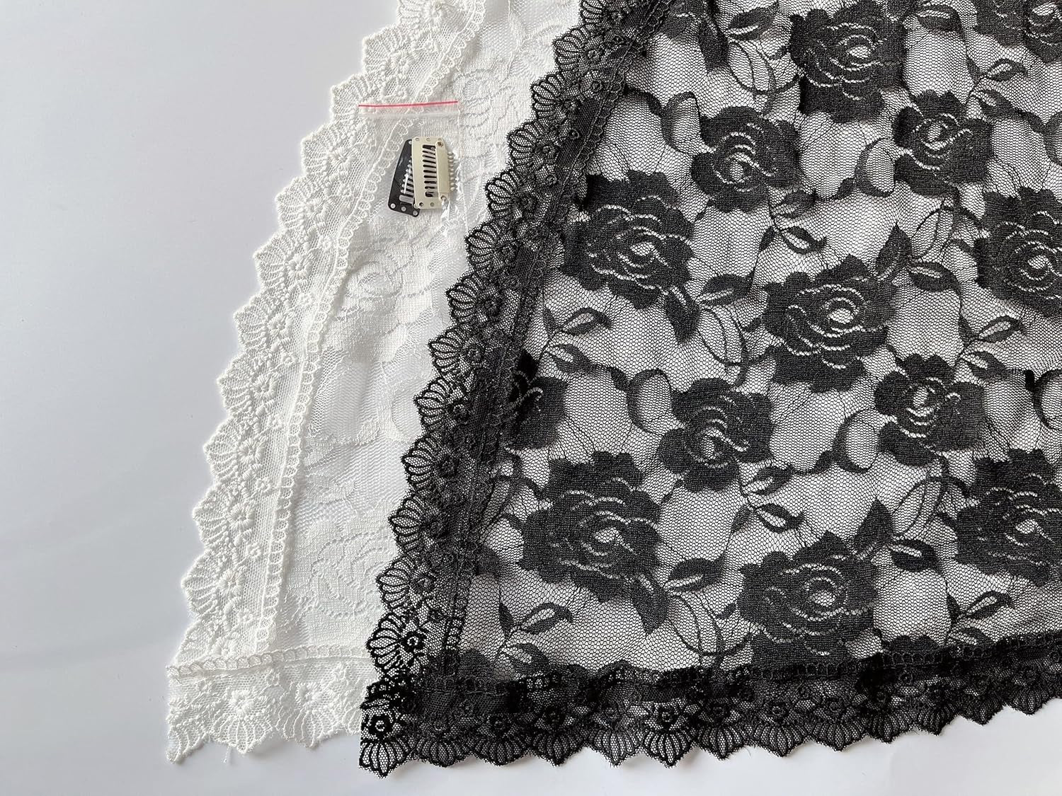 Lace Mantilla Veil Soft and Comfortable 7 Colors Spanish Style Rose Lace Veil Head Covering D Shape