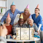 Black Gold 70Th Birthday Party Decorations, Happy 70Th Birthday Alternative Signature Guest Book for Men Women Cheers to 70 Years Old Gifts 70 Birthday Signing Card Board Party Supplies